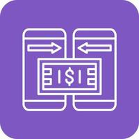 Money Transfer Line Round Corner Background Icons vector