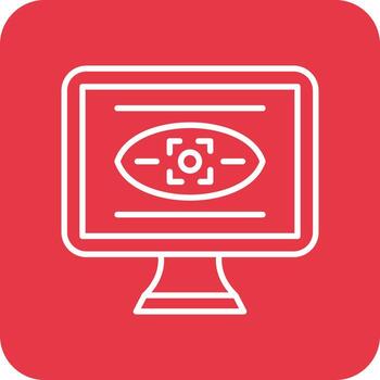 Security Monitors Line Round Corner Background Icons vector