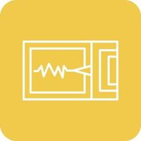 Seismograph Line Round Corner Background Icons vector