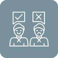 Disagree Line Round Corner Background Icons vector