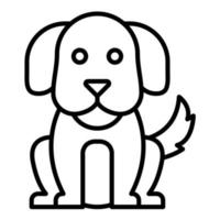 icono de línea de perro vector