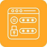 Website Password Line Round Corner Background Icons vector