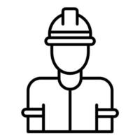 Factory Worker Man Line Icon vector