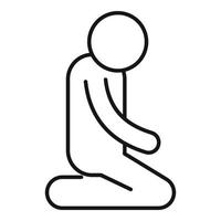 Silence prayer icon, outline style vector