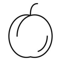 Peach icon, outline style vector