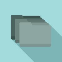 Folder stack icon, flat style vector