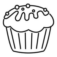 icono de cupcake, estilo de contorno vector