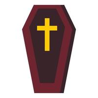 Coffin icon, flat style vector