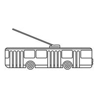 Trolleybus icon, outline style vector