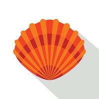 Pearl shell icon, flat style vector