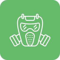 Gas Mask Line Round Corner Background Icons vector