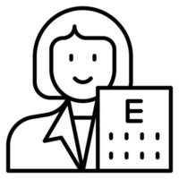 Optometrist Female Line Icon vector