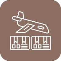 Airplane Delivery Line Round Corner Background Icons vector