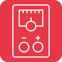 Voltmeter Line Round Corner Background Icons vector