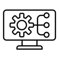 Working Software Line Icon vector
