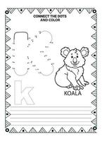 Alphabet Do To Dot And Coloring Page For Kids and Toddlers vector