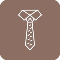 Tie Line Round Corner Background Icons vector