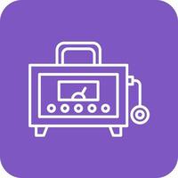 Dosimeter Line Round Corner Background Icons vector