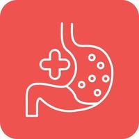 Gastroenterology Line Round Corner Background Icons vector