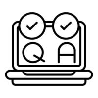 icono de línea de prueba qa vector