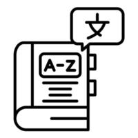 icono de línea de aprendizaje de idiomas vector