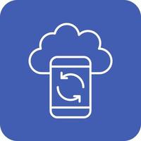 Cloud Sync Line Round Corner Background Icons vector