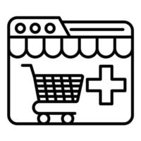 Medical Ecommerce Line Icon vector