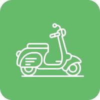 Delivery Scooter Line Round Corner Background Icons vector