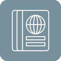 Passport Line Round Corner Background Icons vector