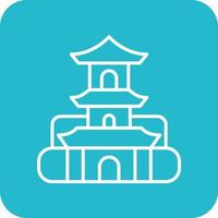 Stupa Line Round Corner Background Icons vector