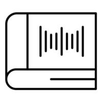 icono de línea de libro de audio vector