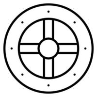 Viking Shield Line Icon vector