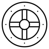 Viking Shield Line Icon vector