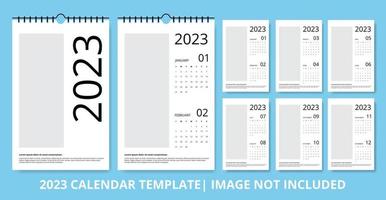 Diseño de plantilla de calendario vertical moderno 2023 vector