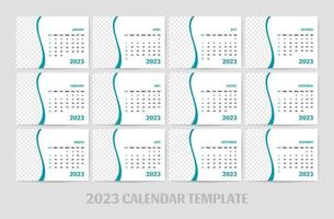 2023 calendar template simple and clean design vector