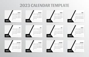 plantilla de calendario de diseño simple 2023 vector