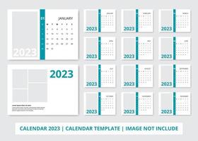 2023 calendar template simple and clear design vector