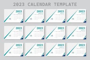 Plantilla de calendario simple y limpio de año nuevo 2023 vector