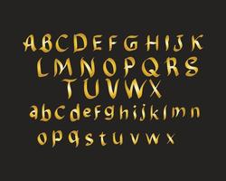 font with gold color, typography. vector