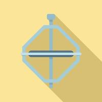 Steel gyroscope icon flat vector. Sensor stand vector