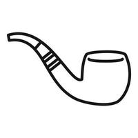 icono de pipa para fumar, estilo de esquema vector