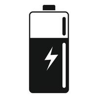 Eco battery icon, simple style vector