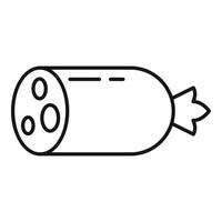 Half sausage icon, outline style vector