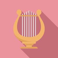 Harp acoustic icon, flat style vector