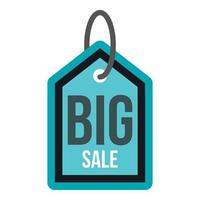 Big sale tag icon, flat style vector