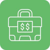 Money Suitcase Line Round Corner Background Icons vector