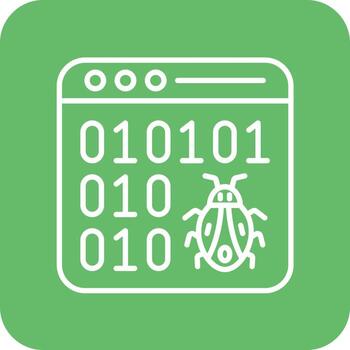 hackear línea de código iconos de fondo de esquina redonda vector