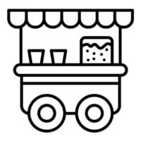 Popcorn Stall Line Icon vector