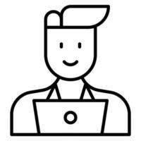 Programmer Male Line Icon vector