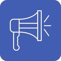 Megaphone Line Round Corner Background Icons vector